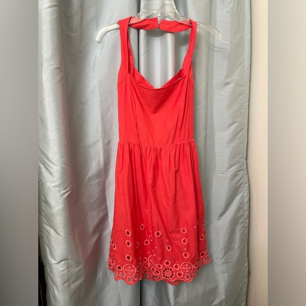 Francesca’s Coral eyelet dress